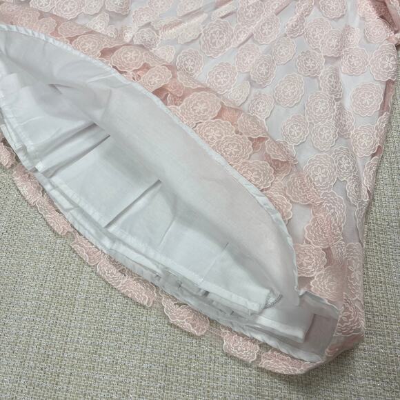 Tahari Girls Baby Toddler Size 24m Dress Pink and White Floral Lace NEW - Picture 5 of 8